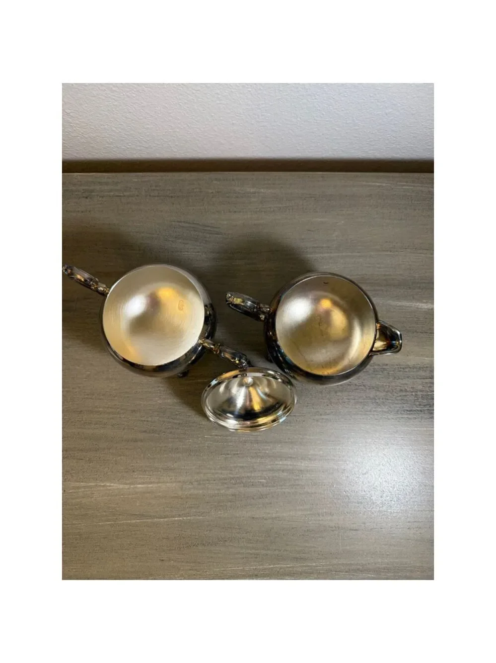 Vintage Wm Rogers Silverplate Silver Creamer Cream Pitcher Sugar Bowl Set